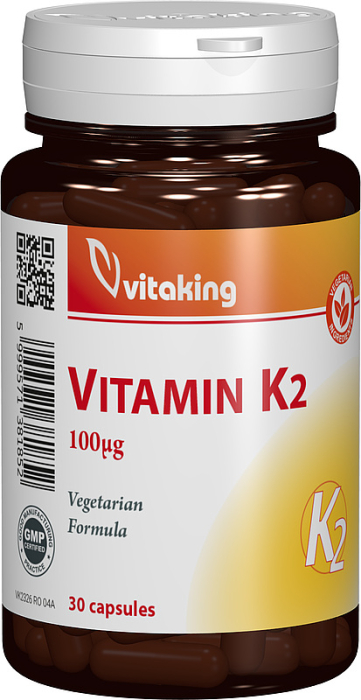 VITAMINA K2, Naturala 100mcg Oase puternice Inima Sanatoasa, 30 capsule vegetale, Vitaking la Nana Plafar [1]