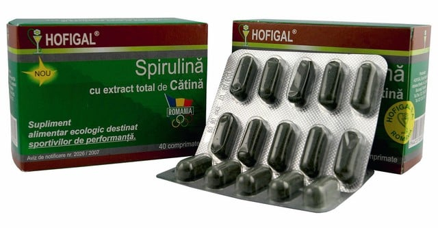 SPIRULINA cu extract total de CATINA 40comprimate Hofigal la Nana Plafar [2]