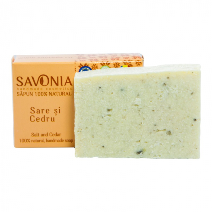 Sapun Natural Sare si Cedru, 90g, Savonia [2]
