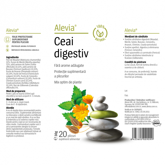 CEAI DIGESTIV, 20 plicuri - ALEVIA [2]