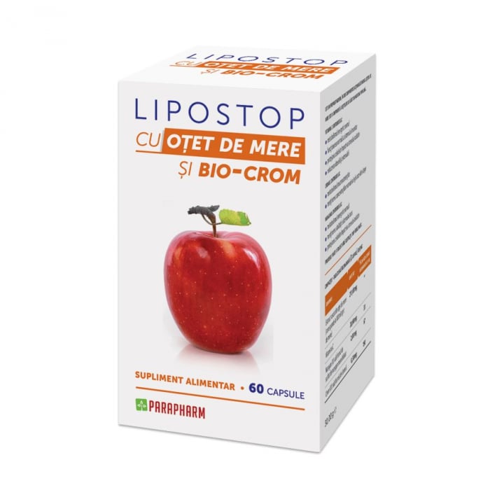 LIPOSTOP cu OTET de MERE si BIO-CROM, 60 capsule, Parapharm [1]