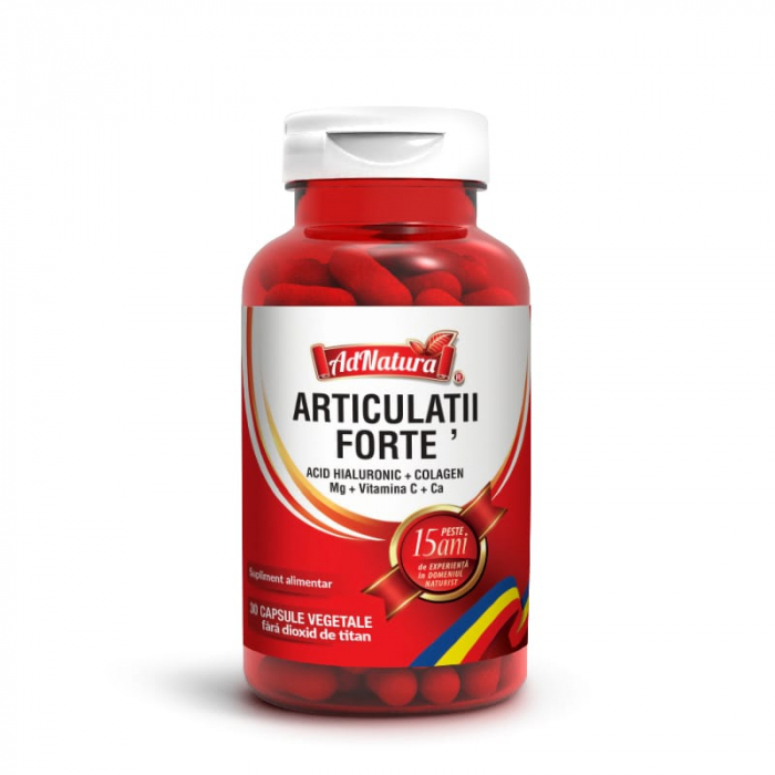 ARTICULATII FORTE – ACID HIALURONIC + COLAGEN + Mg + Vitamina C + Ca, AdNatura [1]