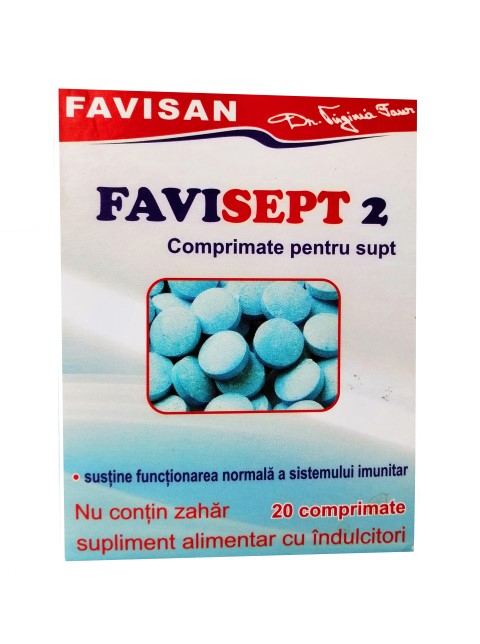 FAVISEPT 2 cu albastru de Metilen, 20 comprimate, Favisan [1]