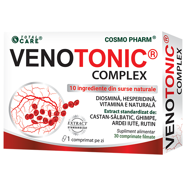 VENOTONIC COMPLEX Varice, Hemoroizi, Ulcere Varicoase, 30 tablete, CosmoPharm [1]