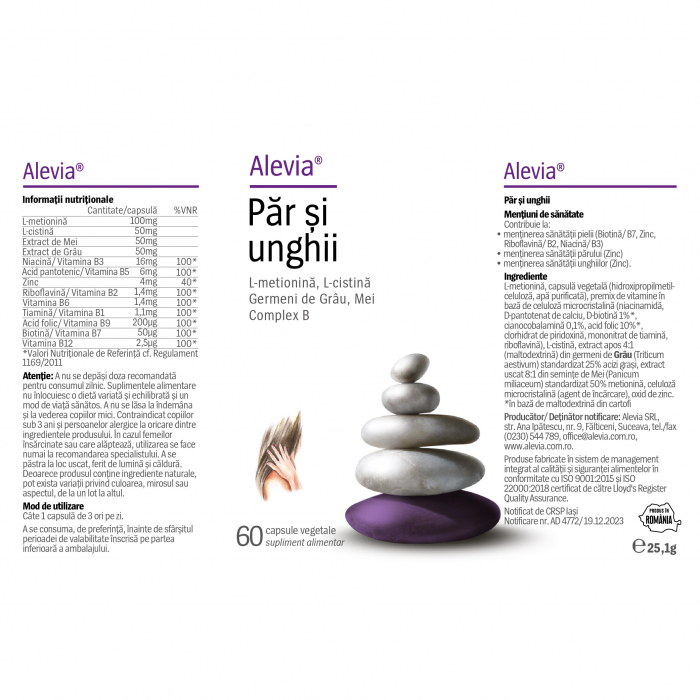 PAR si UNGHII, 60 capsule vegetale, Alevia [2]