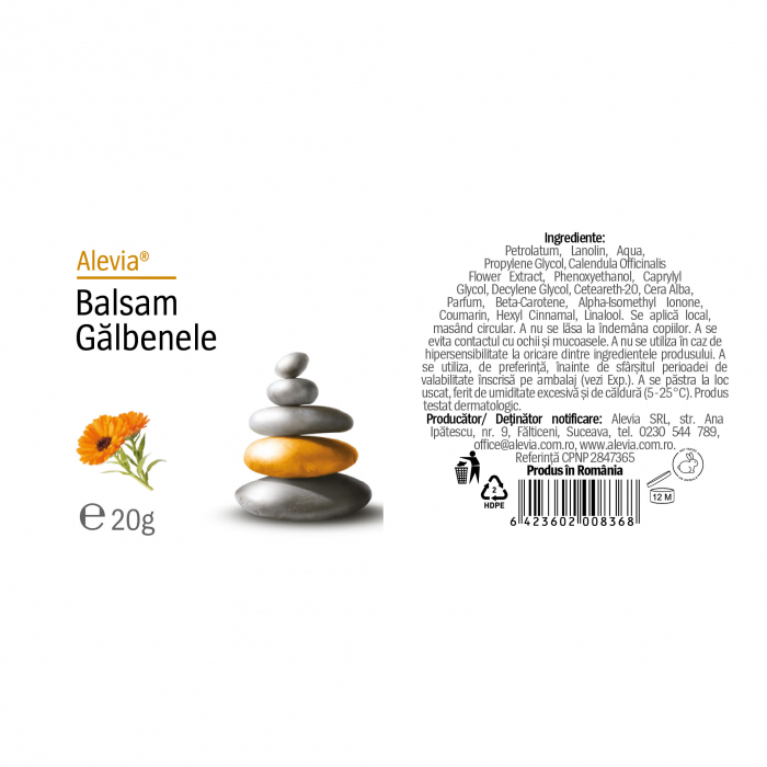 Balsam GALBENELE, 20 gr - ALEVIA [2]