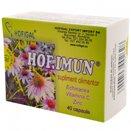 HOFIMUN cu ECHINACEA VITAMINA C ZINC, 40 capsule, Hofigal [1]
