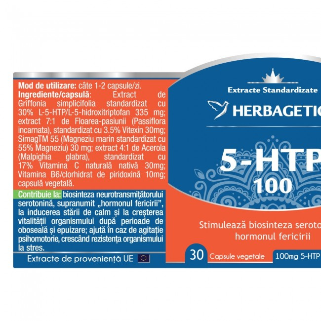 5-HTP 100mg ANTISTRES  Herbagetica [2]