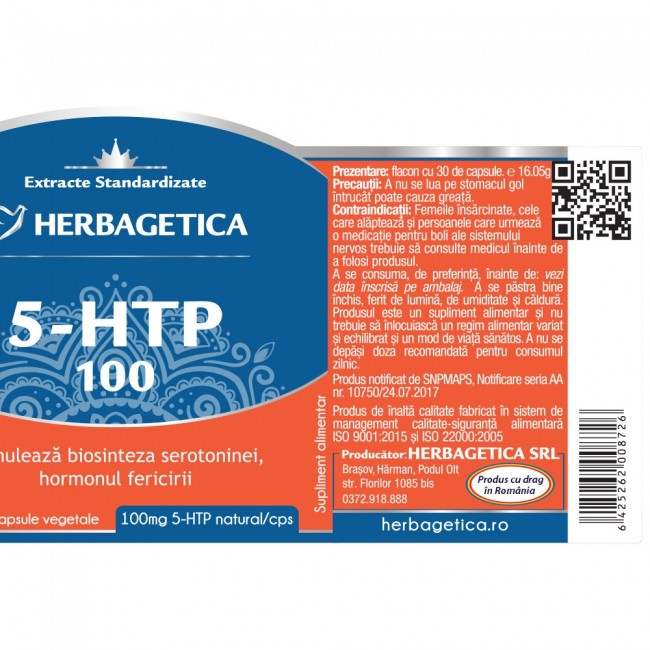 5-HTP 100mg ANTISTRES  Herbagetica [3]
