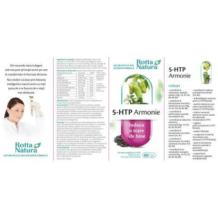 5 HTP Armonie, 240mg, 60 capsule, Rotta Natura [3]