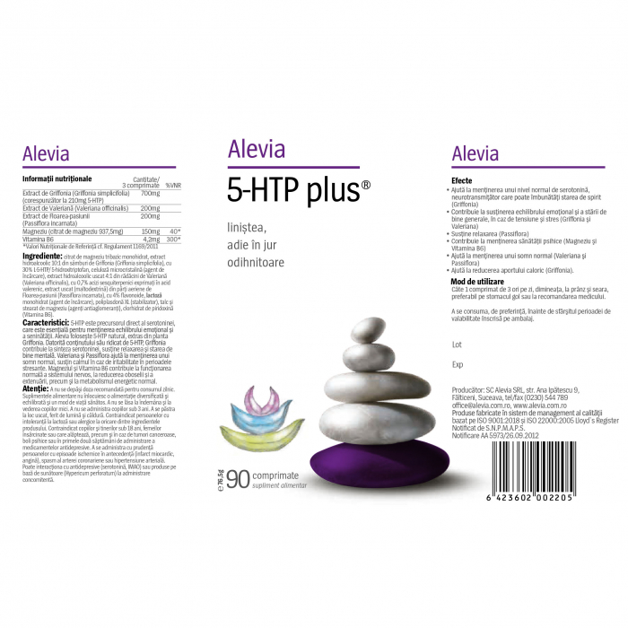 5-HTP Plus, 90 comprimate, Alevia [2]