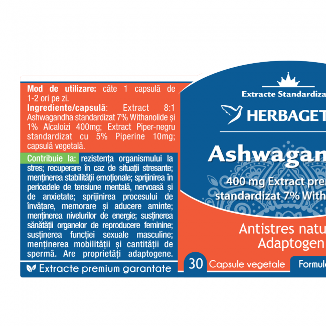 ASHWAGANDHA 400mg extract, Herbagetica [2]