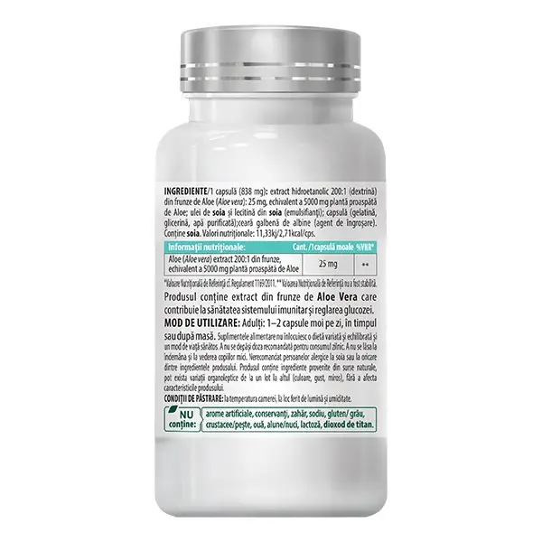 Aloe Vera – Echivalent 5000 mg Gel, 30 capsule, cosmo pharm [2]