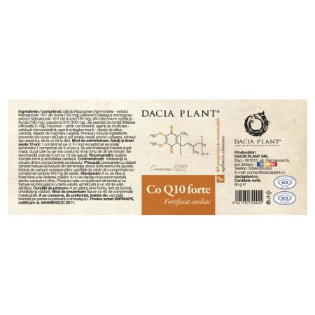 COENZIMA Q10 FORTE CARDIOPROTECTOR, 60 comprimate dizolvabile, Dacia Plant [2]