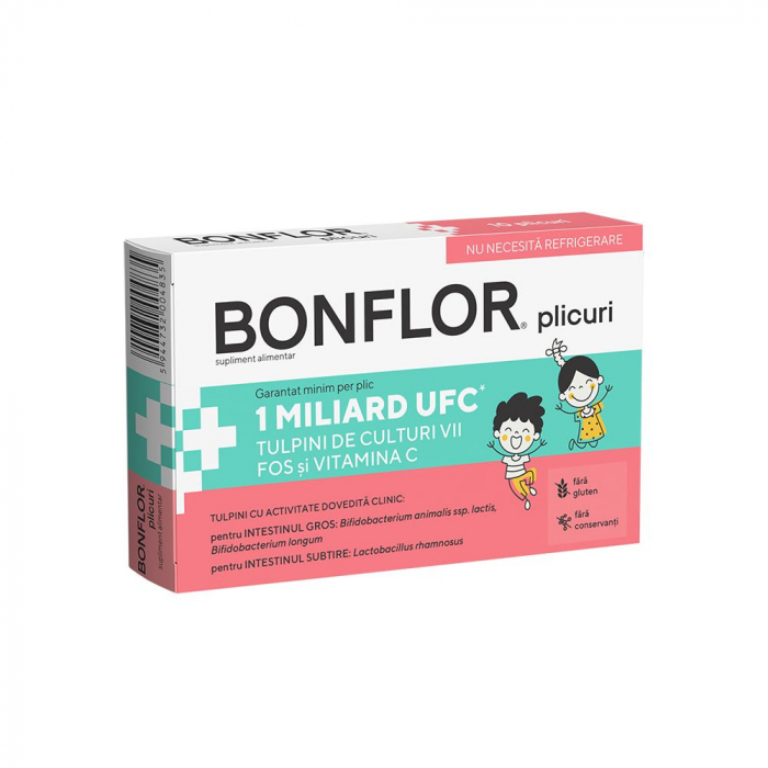 Bonflor Pro+Prebiotic pentru copii, 10 plicuri, Fiterman Pharma [1]
