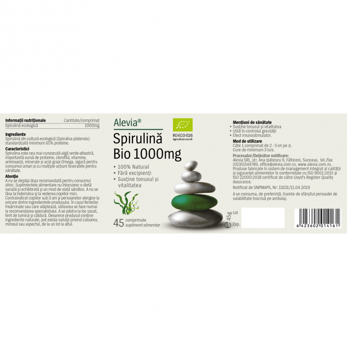 SPIRULINA BIO 1000mg, Alevia [2]