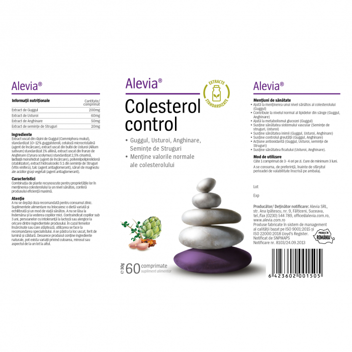 COLESTEROL CONTROL, 60 comprimate, Alevia [2]