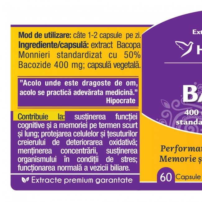 BACOPA MONNIERI 500mg Herbagetica la Nana Plafar [2]