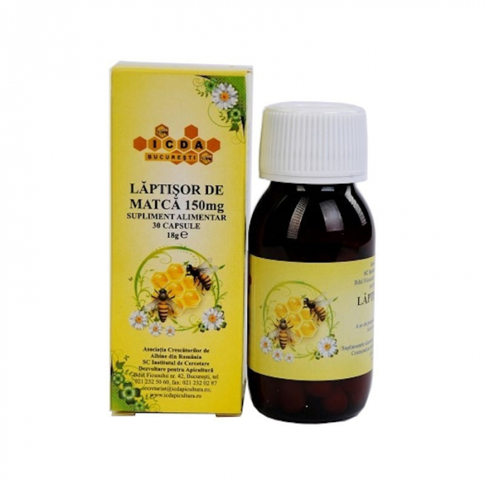 Laptisor de matca Pur-150mg, 30 capsule - Institutul Apicol [1]