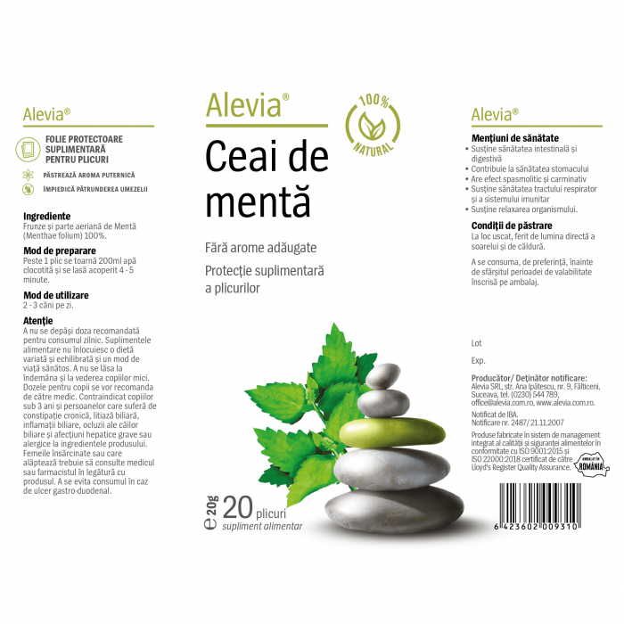 CEAI de MENTA, 20 plicuri alevia [2]