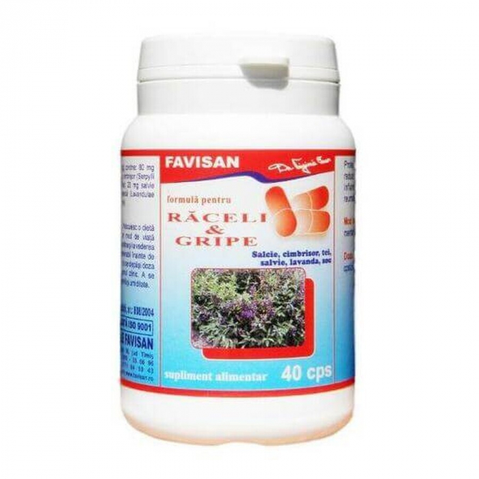 RACELI & GRIPE-Salcie-Cimbrisor-Tei-Salvie-Lavanda, 40 capsule, Favisan [1]