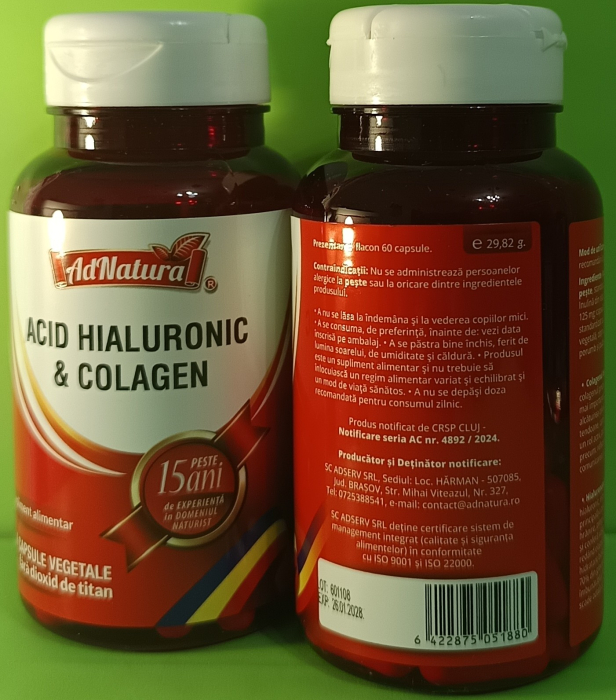 ACID HIALURONIC 25mg si COLAGEN marin 250mg, AdNatura  la Nana Plafar [4]