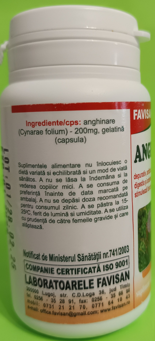 ANGHINARE, 40 capsule - FAVISAN la Nana Plafar [3]
