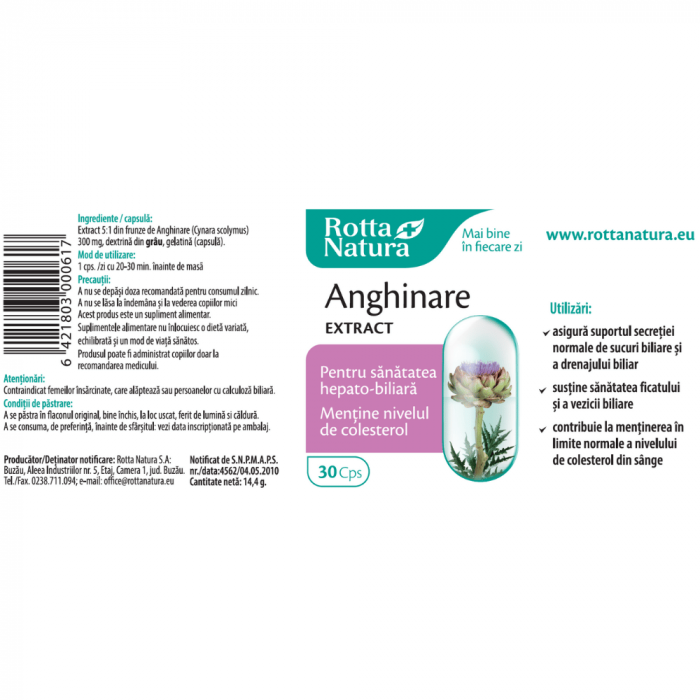 ANGHINARE Extract 300mg, Rotta Natura [2]