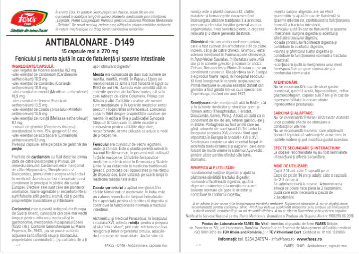 ANTIBALONARE D149, 15 capsule moi, Fares la Nana Plafar [3]