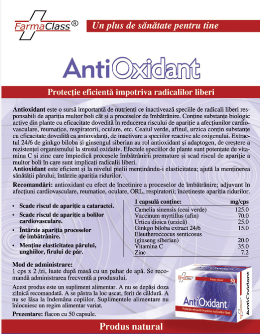 ANTIOXIDANT, 50capsule, FarmaClass [2]