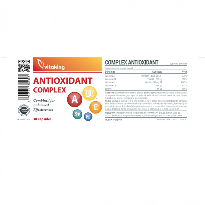 ANTIOXIDANT COMPLEX, 30 capsule, Vitaking [2]