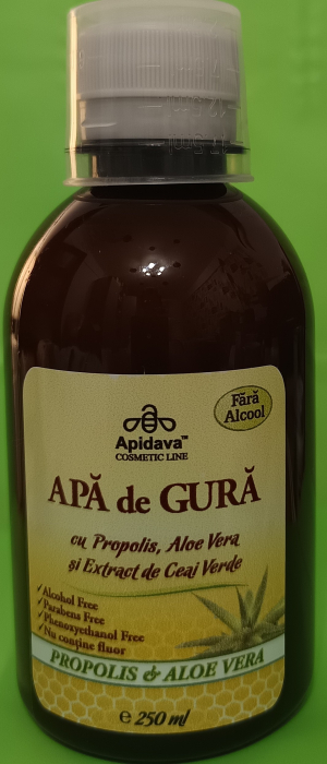 Apa de gura cu Propolis si Aloe Vera, fara alcool, 250ml - APIDAVA la Nana Plafar [2]