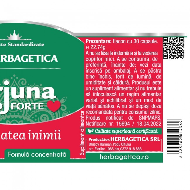 ARJUNA Cardioforte 650mg, Herbagetica [3]