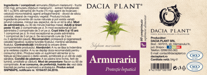 ARMURARIU HEPATOPROTECTOR, Dacia Plant [2]