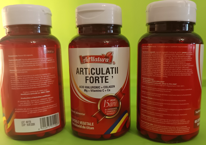 ARTICULATII FORTE – ACID HIALURONIC + COLAGEN + Mg + Vitamina C + Ca, AdNatura la Nana Plafar [3]
