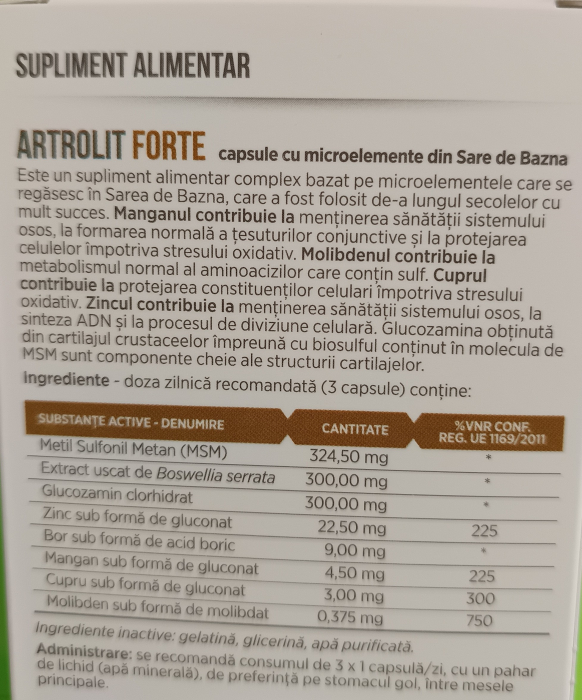ARTROLIT FORTE, capsule Parapharm la Nana Plafar [3]