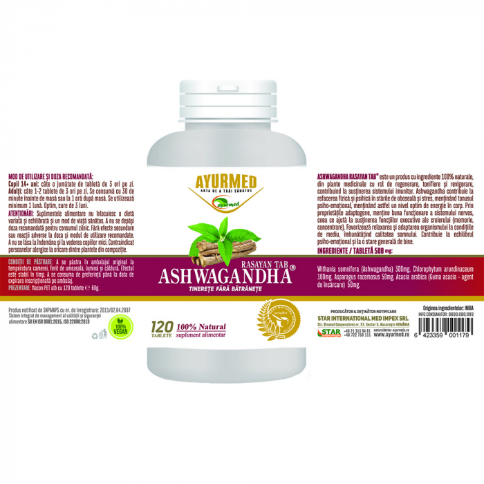 ASHWAGANDHA Rasayan 300mg, Ayurmed [2]