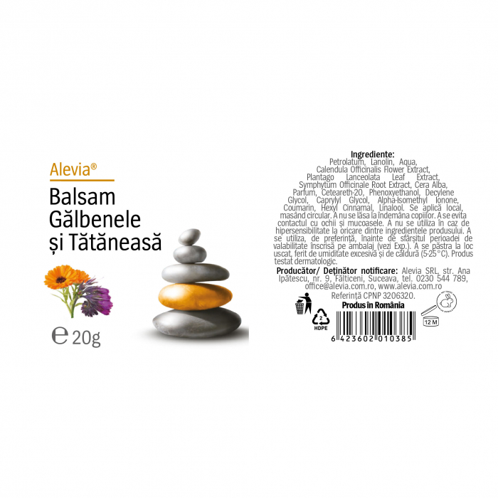 Balsam Galbenele si Tataneasa, 20 gr - ALEVIA [2]