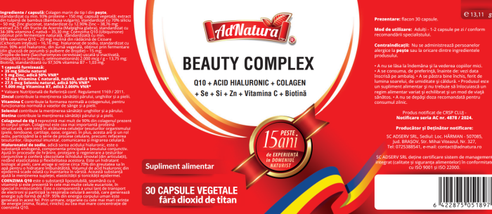 BEAUTY COMPLEX pentru Piele, Par si Unghii, AdNatura [3]