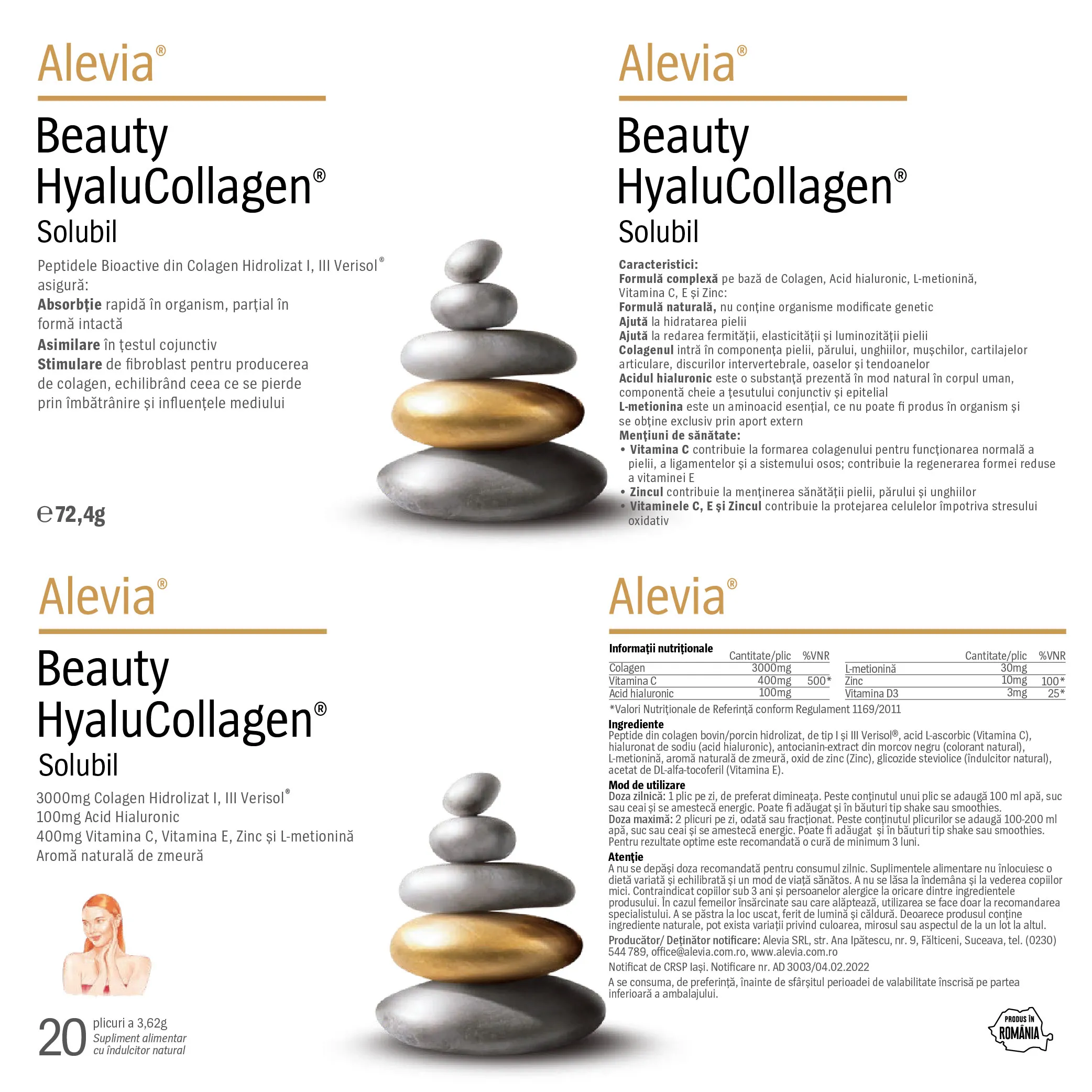 Beauty HyaluCollagen Solubil 20 plicuri solubile Alevia la nana plafar [2]