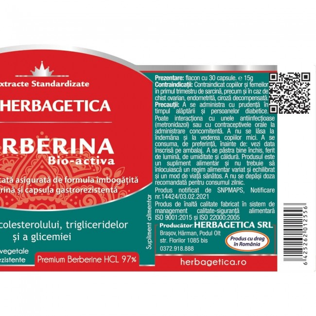 BERBERINA Bio Activa 300mg, Herbagetica [3]