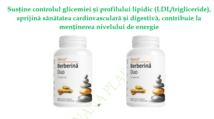 BERBERINA Duo cu Piperina 400mg, 60 capsule vegetale, Alevia la Nana Plafar [3]