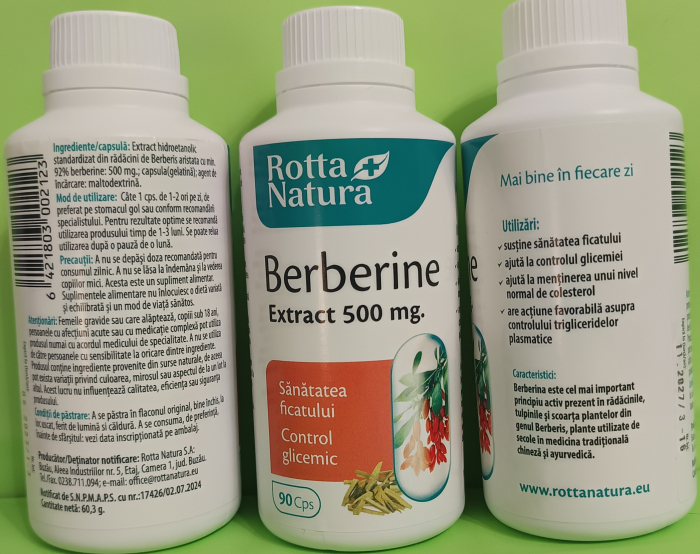 BERBERINA EXTRACT 500 mg Echilibru Glicemic si Hepatic, Rotta Natura la Nana Plafar [2]