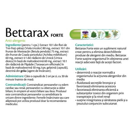 BETTARAX FORTE ANTIALERGIC, 30 capsule, Rotta Natura [2]