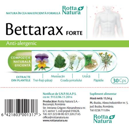 BETTARAX FORTE ANTIALERGIC, 30 capsule, Rotta Natura [3]