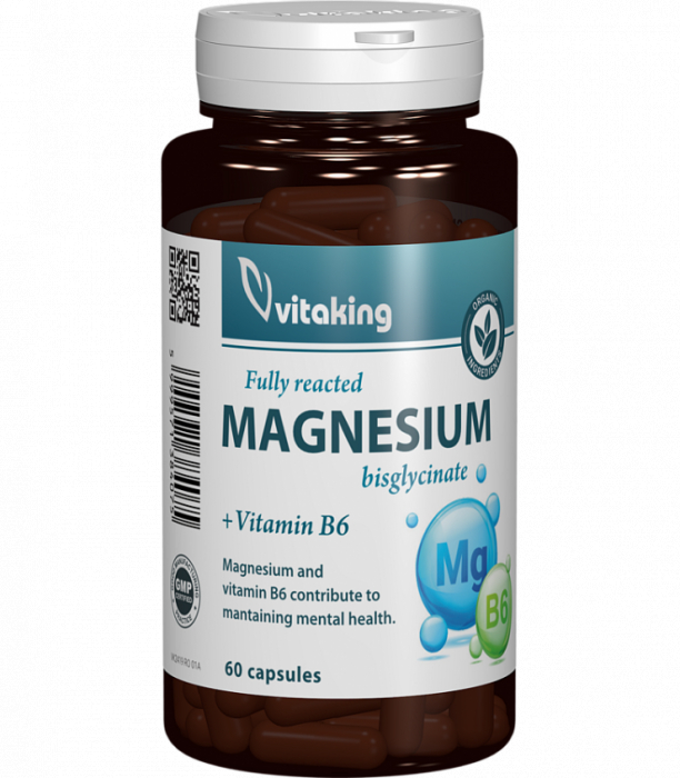 MAGNEZIU Bisglicinat cu vitamina B6, 60 capsule, Vitaking [1]
