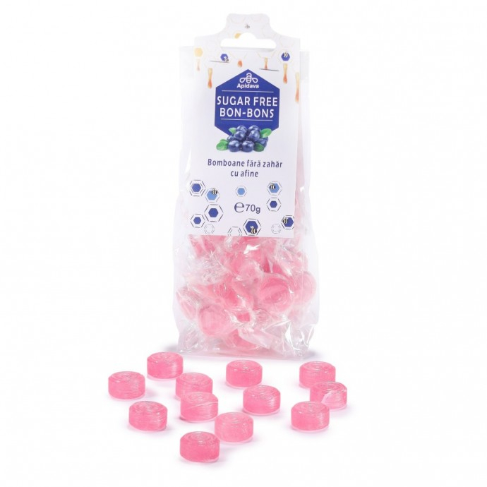 BOMBOANE cu Afine fara zahar, 70gr, Apidava [1]