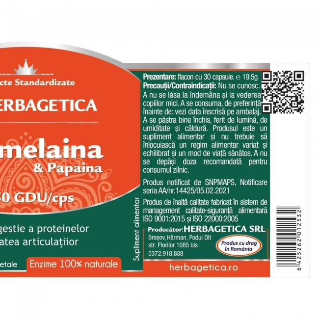 BROMELAINA & PAPAINA, Herbagetica [3]