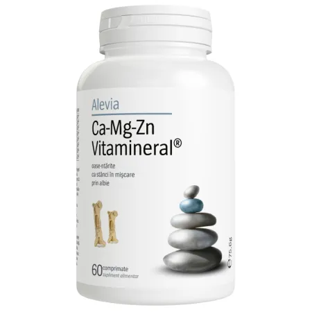 Ca-Mg-Zn Vitamineral, 60 comprimate, Alevia [1]