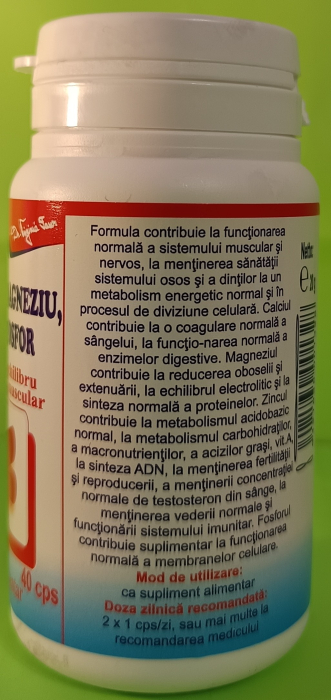 Calciu Magneziu Zinc Fosfor, 40 capsule, Favisan [2]
